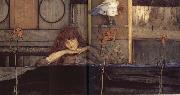 Fernand Khnopff I lock my dorr upon myself USA oil painting artist